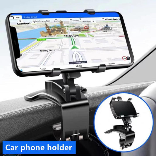 360° Car Phone Holder – Dashboard & Mirror Mount