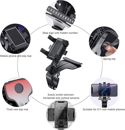 360° Car Phone Holder – Dashboard & Mirror Mount
